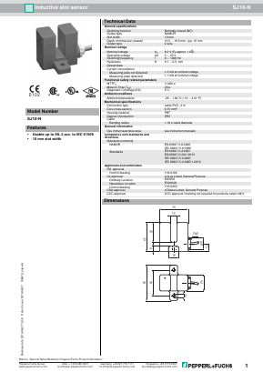 SJ10-N Datasheet PDF Pepperl+Fuchs Inc.