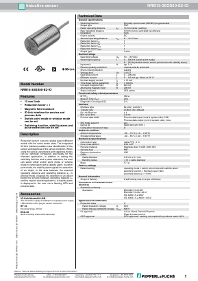 NRB15-30GS50-E2-IO Datasheet PDF Pepperl+Fuchs Inc.