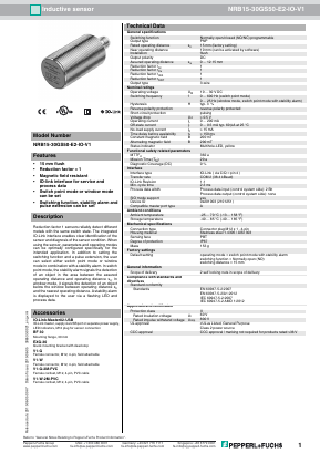 NRB15-30GS50-E2-IO-V1 Datasheet PDF Pepperl+Fuchs Inc.