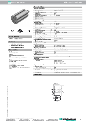 NRB15-30GS50-E3-V1 Datasheet PDF Pepperl+Fuchs Inc.