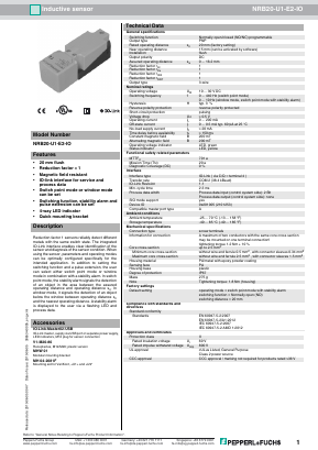 NRB20-U1-E2-IO Datasheet PDF Pepperl+Fuchs Inc.