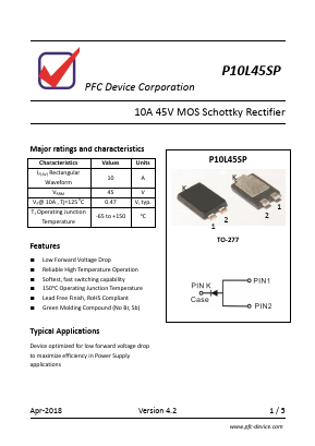 P10L45SP Datasheet PDF PFC Device Inc.