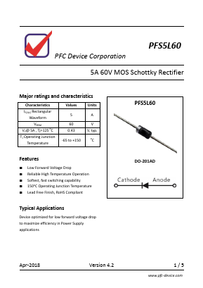 PFS5L60 Datasheet PDF PFC Device Inc.
