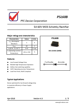 P5L60B Datasheet PDF PFC Device Inc.