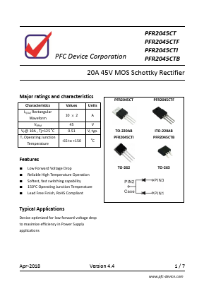 PFR2045CTF Datasheet PDF PFC Device Inc.