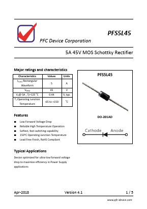 PFS5L45 Datasheet PDF PFC Device Inc.
