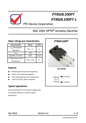 PTR60L100PT Datasheet PDF PFC Device Inc.