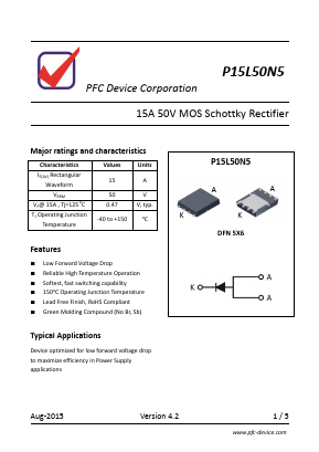 P15L50N5 Datasheet PDF PFC Device Inc.