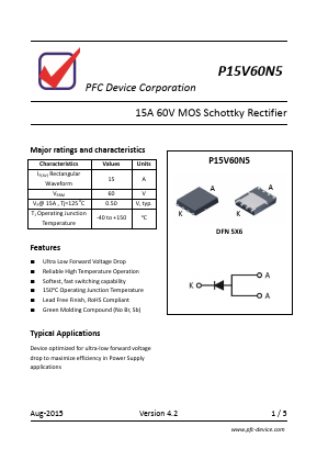 P15V60N5 Datasheet PDF PFC Device Inc.