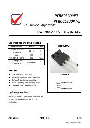 PFR60L300PT Datasheet PDF PFC Device Inc.