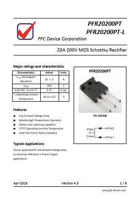 PFR20200PT Datasheet PDF PFC Device Inc.