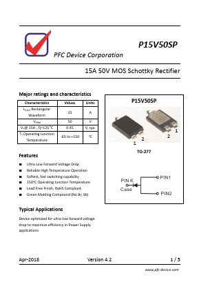 P15V50SP Datasheet PDF PFC Device Inc.