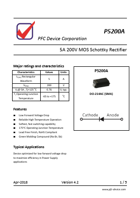 P5200A Datasheet PDF PFC Device Inc.