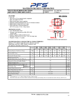 KBPC1506WN Datasheet PDF Shenzhen Ping Sheng Electronics Co., Ltd.