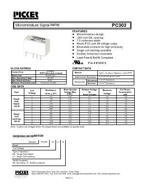 PC303 Datasheet PDF Picker Components