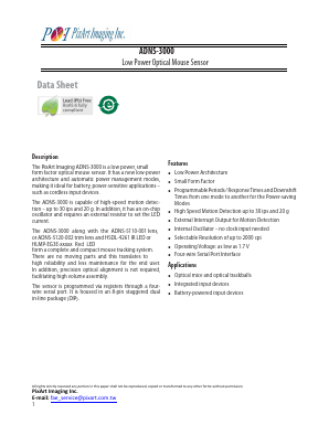 ADNS-3000 Datasheet PDF Pixart Imaging Inc.