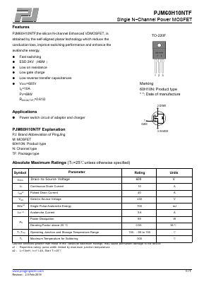 PJM60H10NTF Datasheet PDF Dongguan Pingjingsemi Technology Co., Ltd,