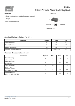 1SS314 Datasheet PDF Dongguan Pingjingsemi Technology Co., Ltd,
