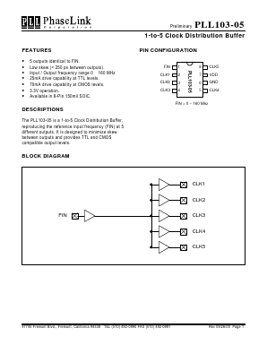 PLL103-05SC Datasheet PDF PhaseLink Corporation
