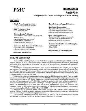 PM29F004B-90PC Datasheet PDF PMC-Sierra, Inc