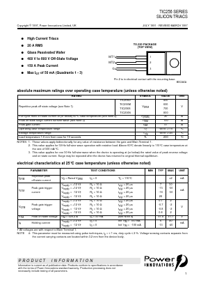 TIC256D Datasheet PDF Power Innovations Ltd