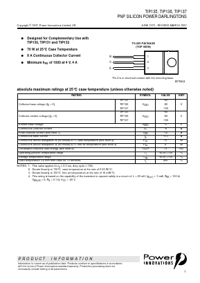 TIP137 Datasheet PDF Power Innovations Ltd