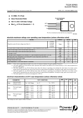 TIC226D Datasheet PDF Power Innovations Ltd