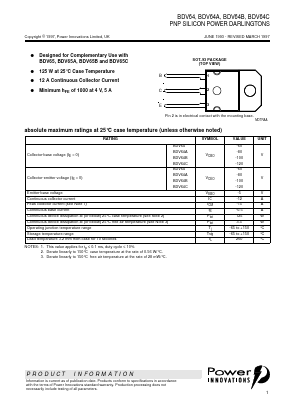 BDV64 Datasheet PDF Power Innovations Ltd