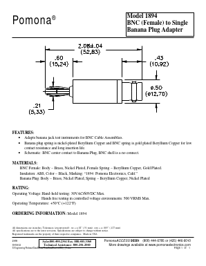 1894 Datasheet PDF Pomona Electronics