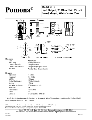 6718 Datasheet PDF Pomona Electronics