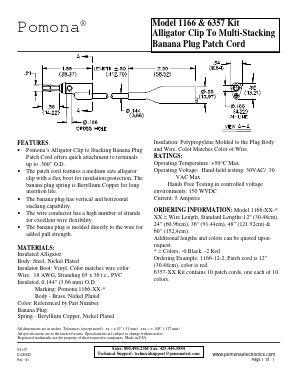 1166-60-0 Datasheet PDF Pomona Electronics