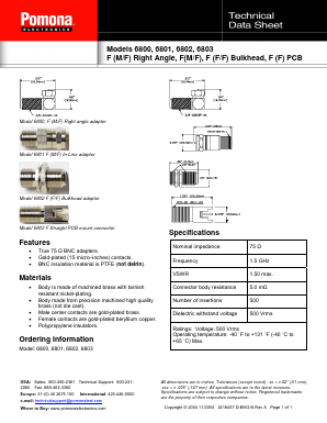6803 Datasheet PDF Pomona Electronics