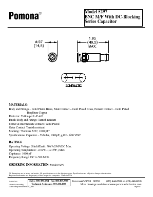 5297 Datasheet PDF Pomona Electronics