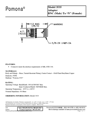 3535 Datasheet PDF Pomona Electronics