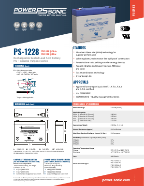 PS-1228 Datasheet PDF Power Sonic Corporation
