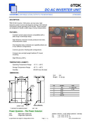 CXA-M10M-L Datasheet PDF Power Systems GmbH+Co.KG