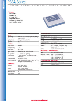 PBBA-05D12A Datasheet PDF Powerbox