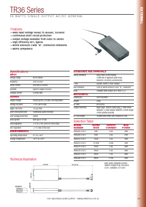TR36A09-21A11 Datasheet PDF Powerbox