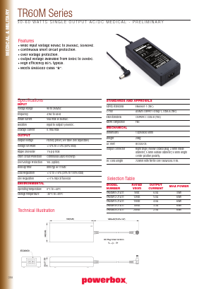 TR60M24-21A11 Datasheet PDF Powerbox