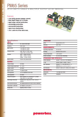 PM65-33A Datasheet PDF Powerbox