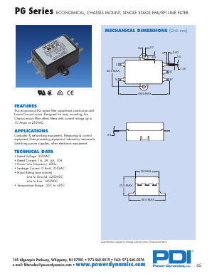 PG10S Datasheet PDF PowerDynamics, Inc