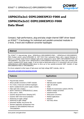 1SP0635V2M1C-DIM1200ESM33-F000 Datasheet PDF Power Integrations, Inc.