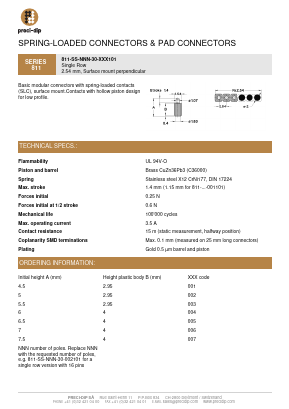 811-SS-016-30-002101 Datasheet PDF Precid-Dip Durtal SA