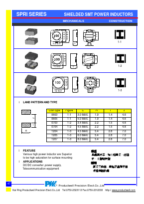 271 Datasheet PDF Productwell Precision Elect.CO.,LTD