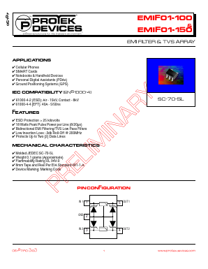 EMIF01-100 Datasheet PDF Protek Devices
