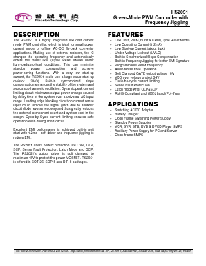 RS2051 Datasheet PDF Princeton Technology