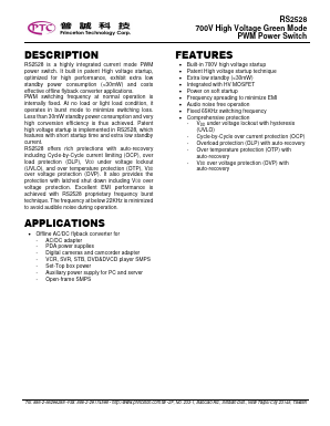 RS2528 Datasheet PDF Princeton Technology