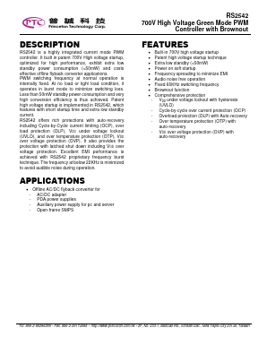 RS2542 Datasheet PDF Princeton Technology