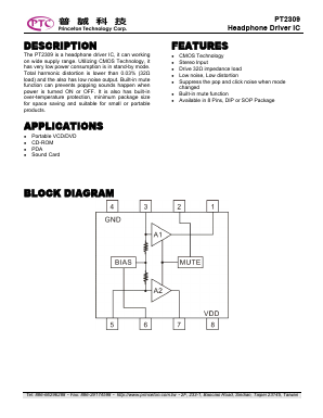 PT2309 Datasheet PDF Princeton Technology