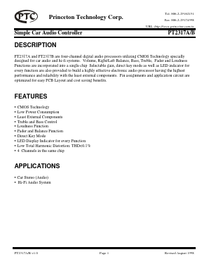 PT2317A Datasheet PDF Princeton Technology